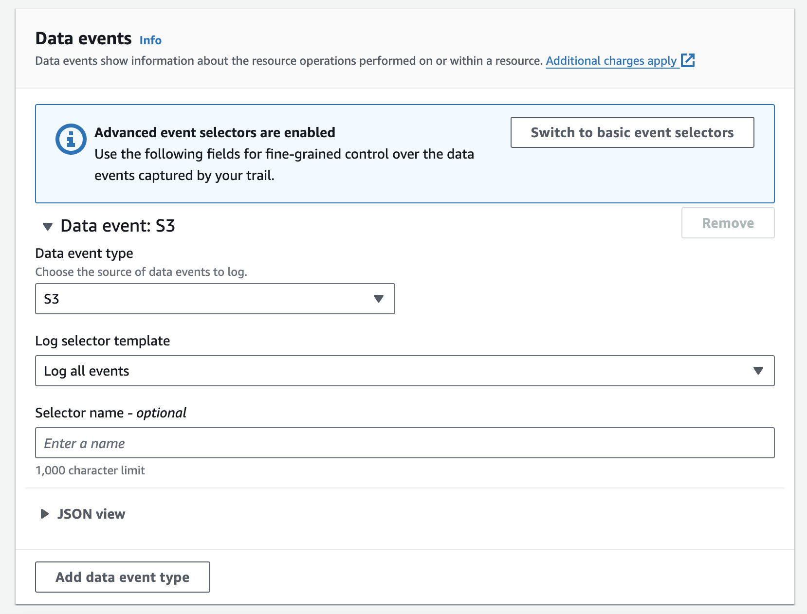 cloudtrail create data events