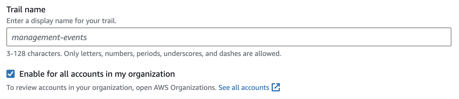 trail for all aws accounts