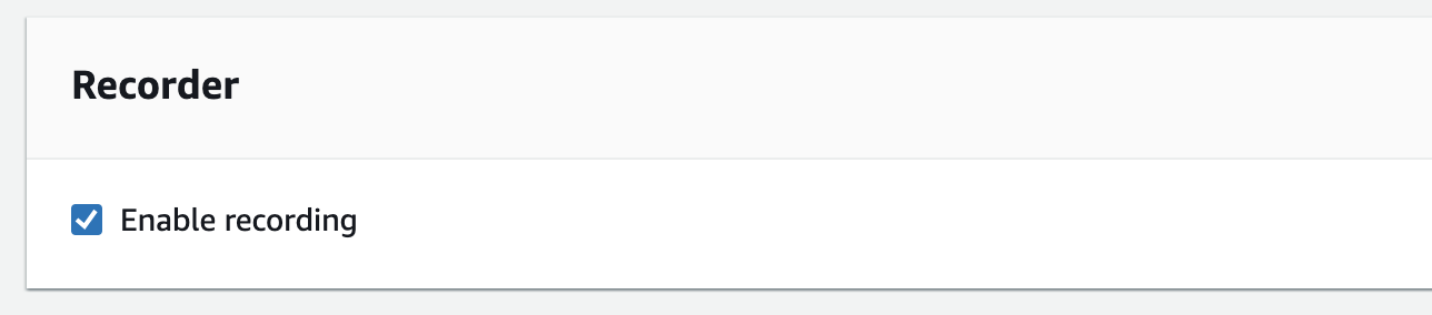 aws config enable recording