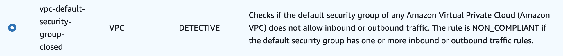 vpc default security group closed