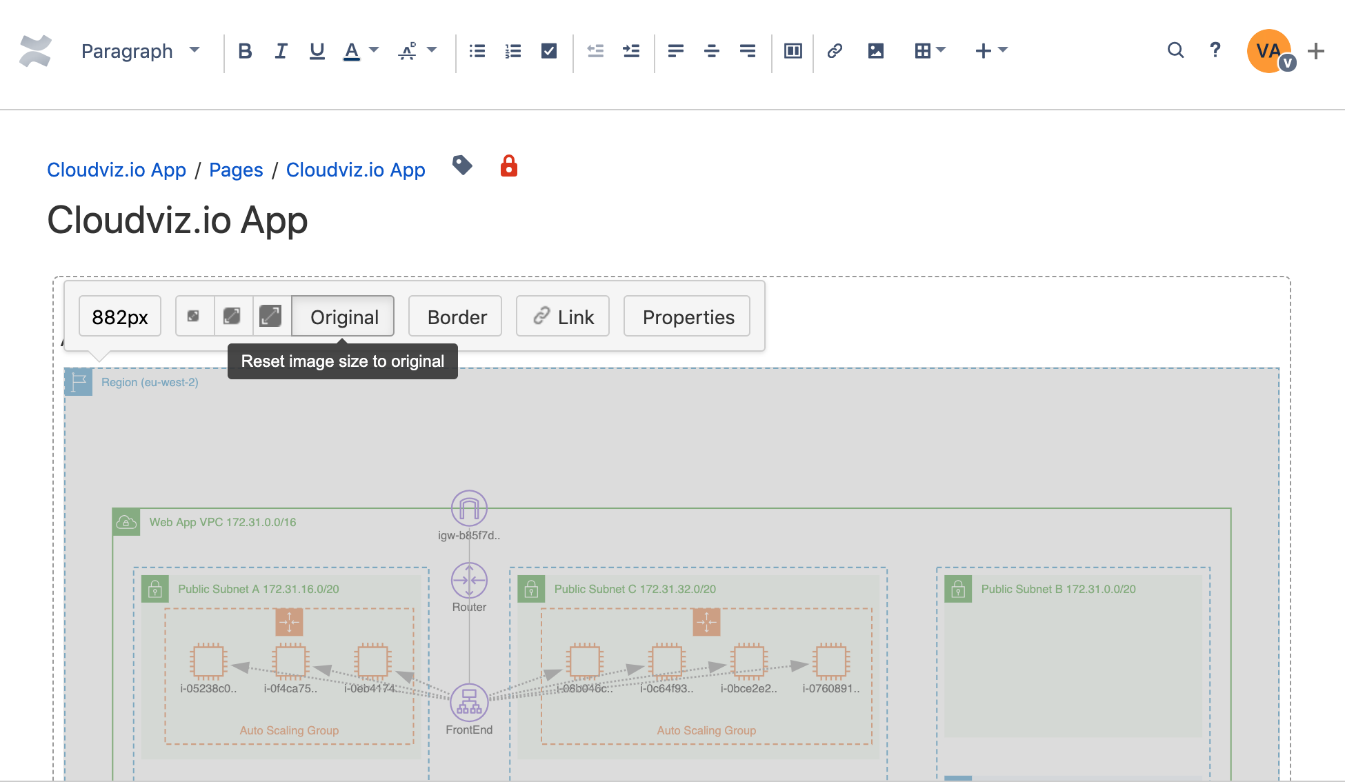 Set diagram size in Confluence