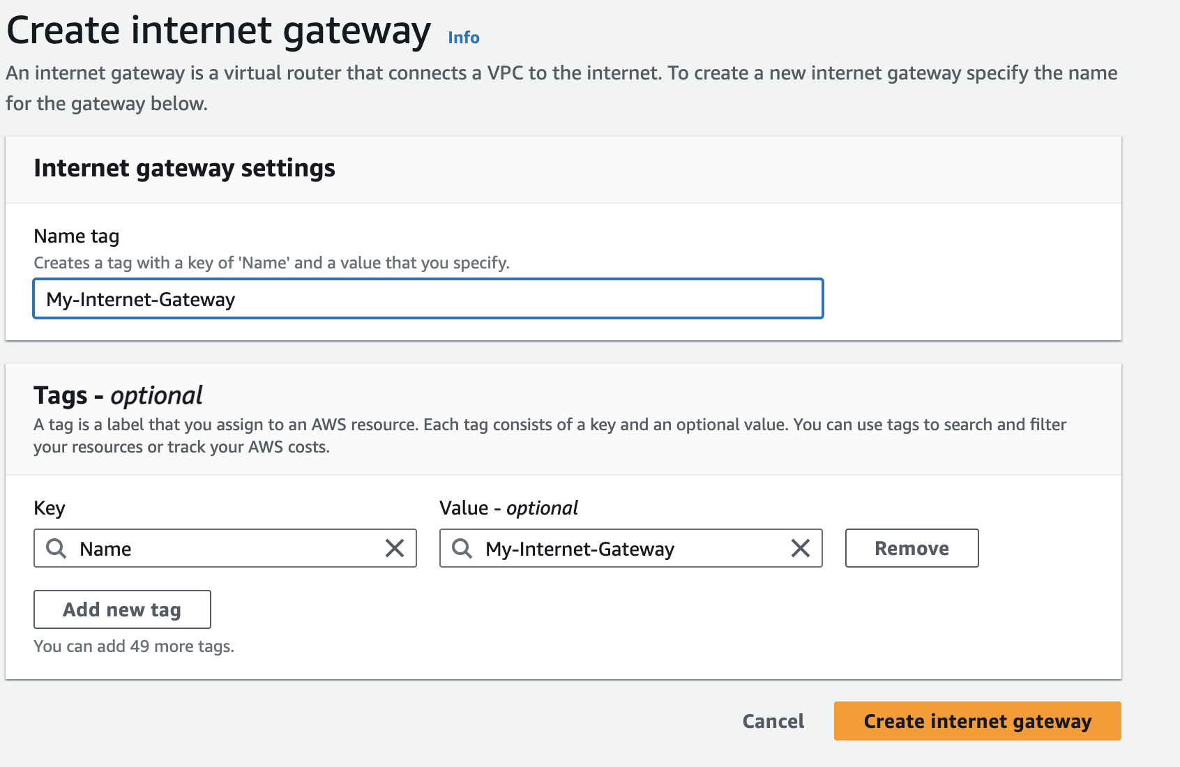 create internet gateway