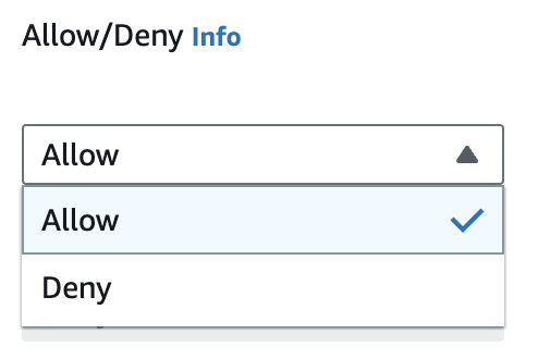 nacl allow deny parameter