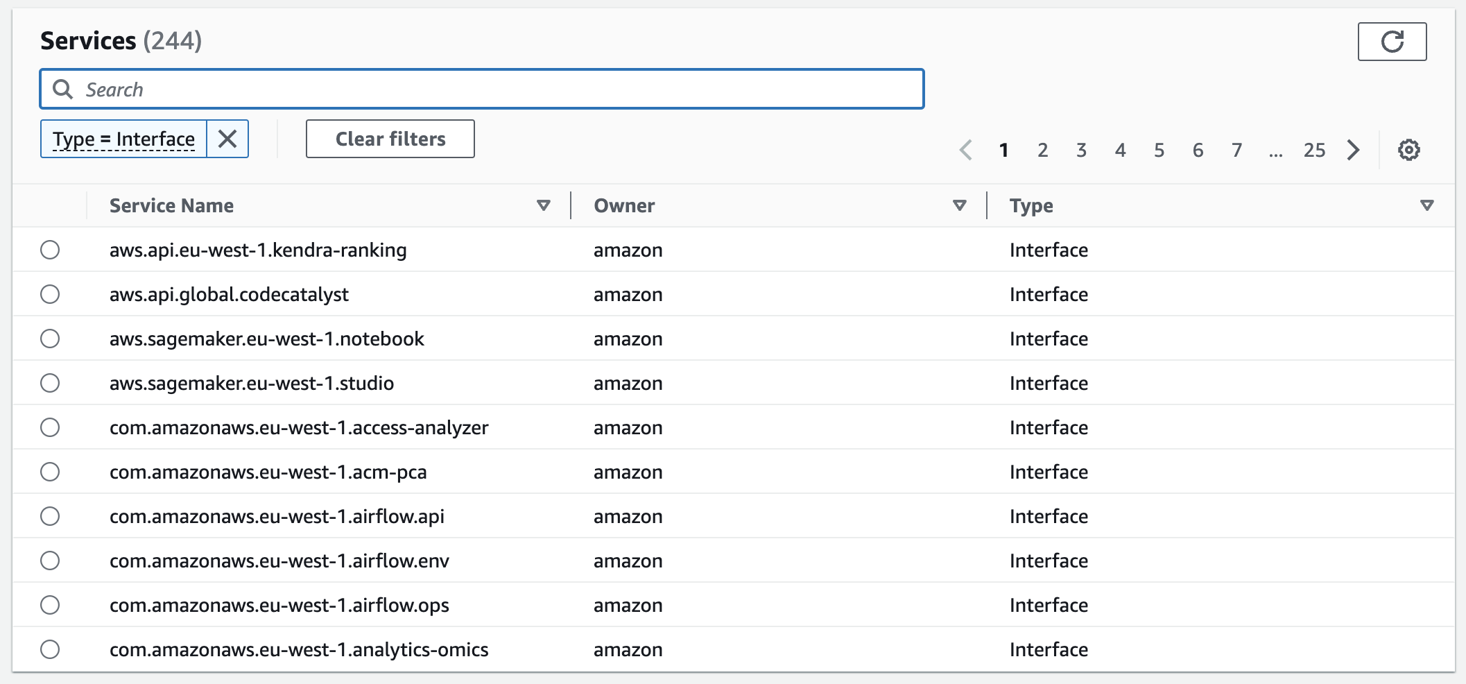 vpc endpoint interface managed aws services