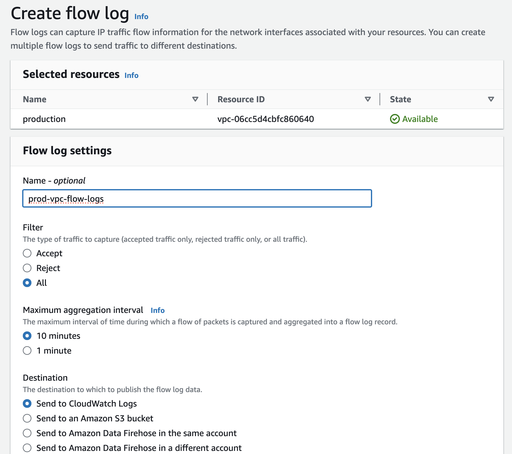 enable vpc flow logs